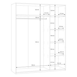 Szafa z lustrem 170 cm Tanaia IRDS931 dąb artisan/piaskowy