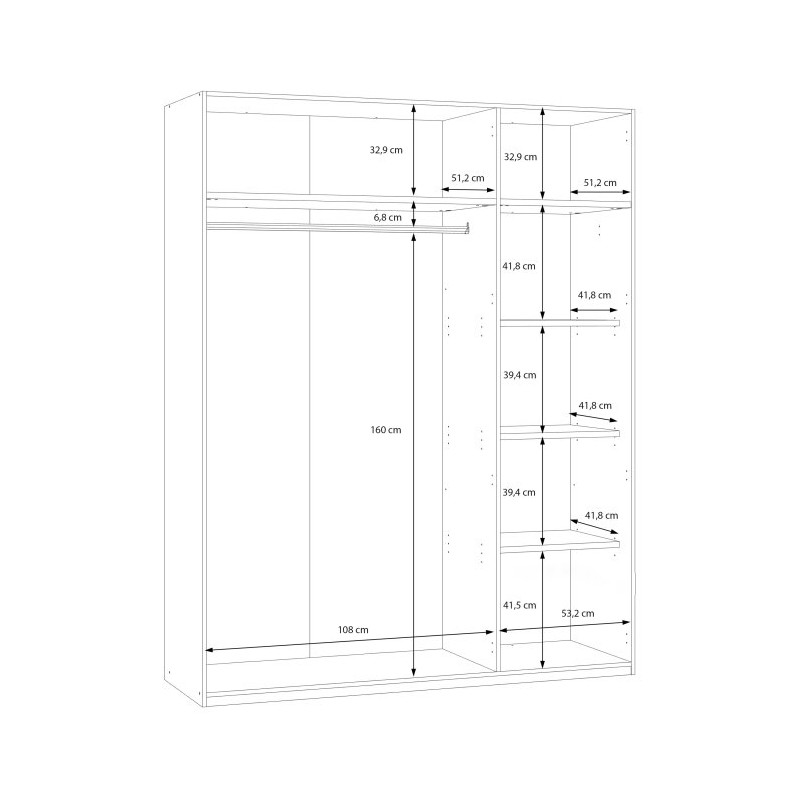 Szafa z lustrem 170 cm Tanaia IRDS931 dąb artisan/piaskowy