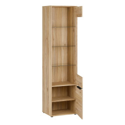 Wąska witryna do salonu jadalni Orkney OKYV711 dąb mauvella