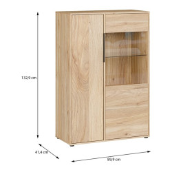 Witryna 90 cm Orkney OKYV321R dąb mauvella