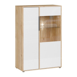 Witryna 90 cm Orkney OKYV321R dąb mauvella/biały połysk