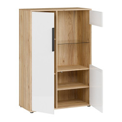 Witryna 90 cm Orkney OKYV321R dąb mauvella/biały połysk