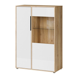 Witryna 90 cm Orkney OKYV321R dąb mauvella/biały połysk