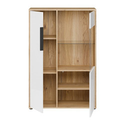 Witryna 90 cm Orkney OKYV321R dąb mauvella/biały połysk