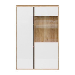 Witryna 90 cm Orkney OKYV321R dąb mauvella/biały połysk