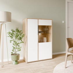 Witryna 90 cm Orkney OKYV321R dąb mauvella/biały połysk