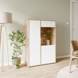 Witryna 90 cm Orkney OKYV321R dąb mauvella/biały połysk