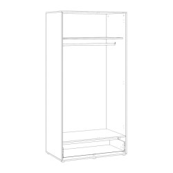 Szafa ubraniowa 100 cm Orkney OKYS821 dąb mauvella