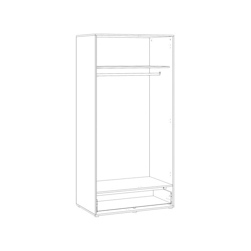 Szafa ubraniowa 100 cm Orkney OKYS821 dąb mauvella/biały połysk