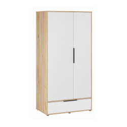 Szafa ubraniowa 100 cm Orkney OKYS821 dąb mauvella/biały połysk