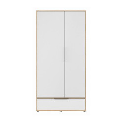 Szafa ubraniowa 100 cm Orkney OKYS821 dąb mauvella/biały połysk