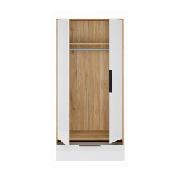 Szafa ubraniowa 100 cm Orkney OKYS821 dąb mauvella/biały połysk