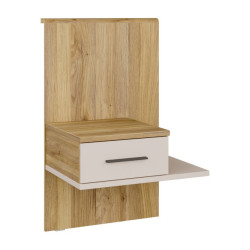 Szafka nocna z szufladą Lewa Bellevue BLQL015LT piaskowy/dąb mauvella