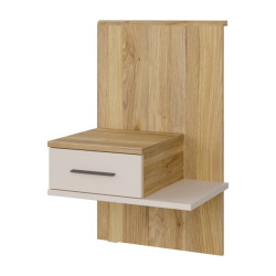 Szafka nocna z szufladą Lewa Bellevue BLQL015LT piaskowy/dąb mauvella