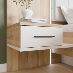 Szafka nocna z szufladą Lewa Bellevue BLQL015LT piaskowy/dąb mauvella