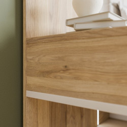 Szafka nocna z szufladą Lewa Bellevue BLQL015LT piaskowy/dąb mauvella