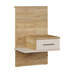 Szafka nocna z szufladą Prawa Bellevue BLQL015RT piaskowy/dąb mauvella