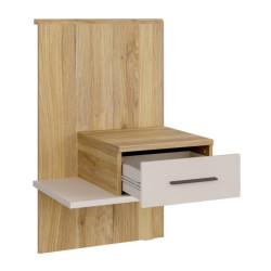 Szafka nocna z szufladą Prawa Bellevue BLQL015RT piaskowy/dąb mauvella