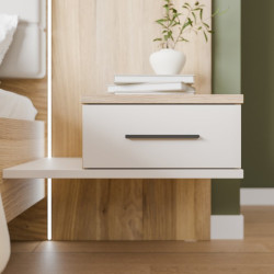 Szafka nocna z szufladą Prawa Bellevue BLQL015RT piaskowy/dąb mauvella