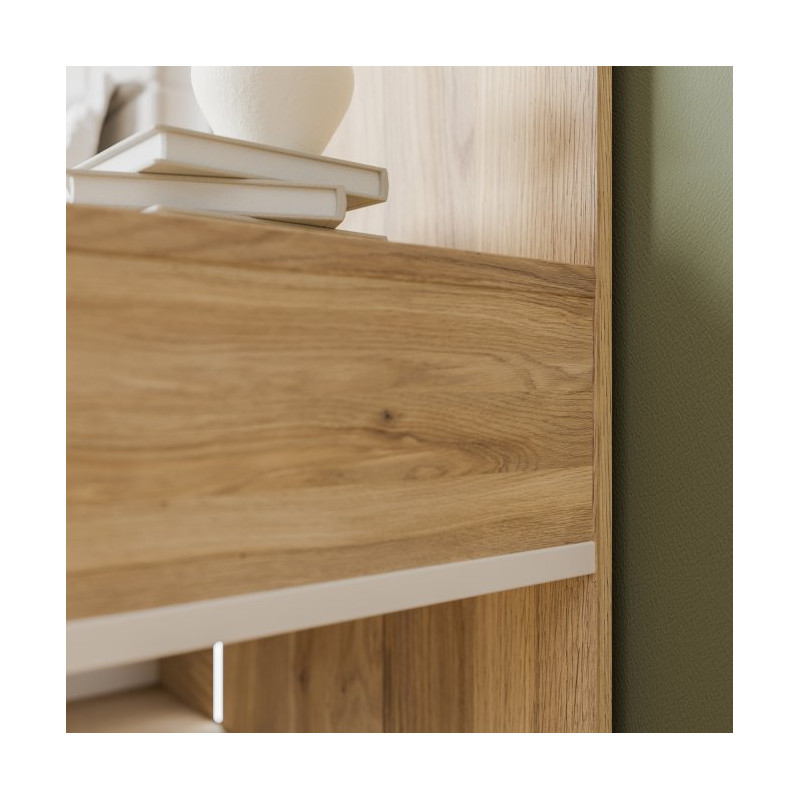 Szafka nocna z szufladą Prawa Bellevue BLQL015RT piaskowy/dąb mauvella
