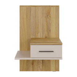 Szafka nocna z szufladą Prawa Bellevue BLQL015RT piaskowy/dąb mauvella