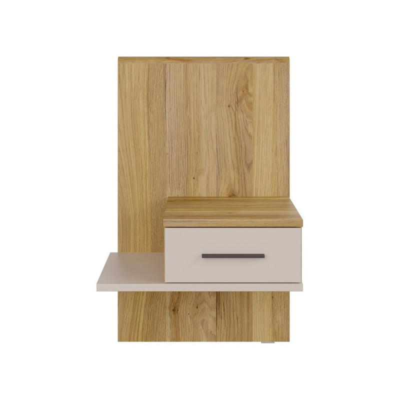 Szafka nocna z szufladą Prawa Bellevue BLQL015RT piaskowy/dąb mauvella