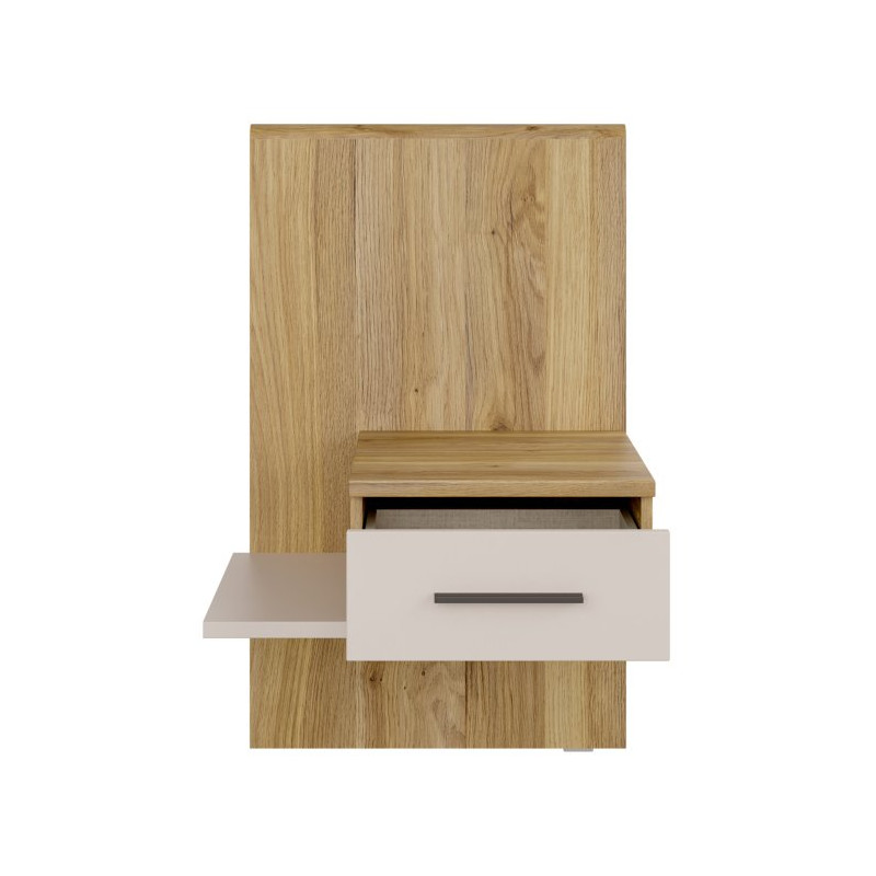 Szafka nocna z szufladą Prawa Bellevue BLQL015RT piaskowy/dąb mauvella