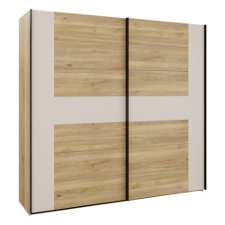 Szafa przesuwna 220 cm Bellevue BLQS92711 piaskowy/dąb mauvella