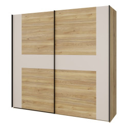 Szafa przesuwna 220 cm Bellevue BLQS92711 piaskowy/dąb mauvella