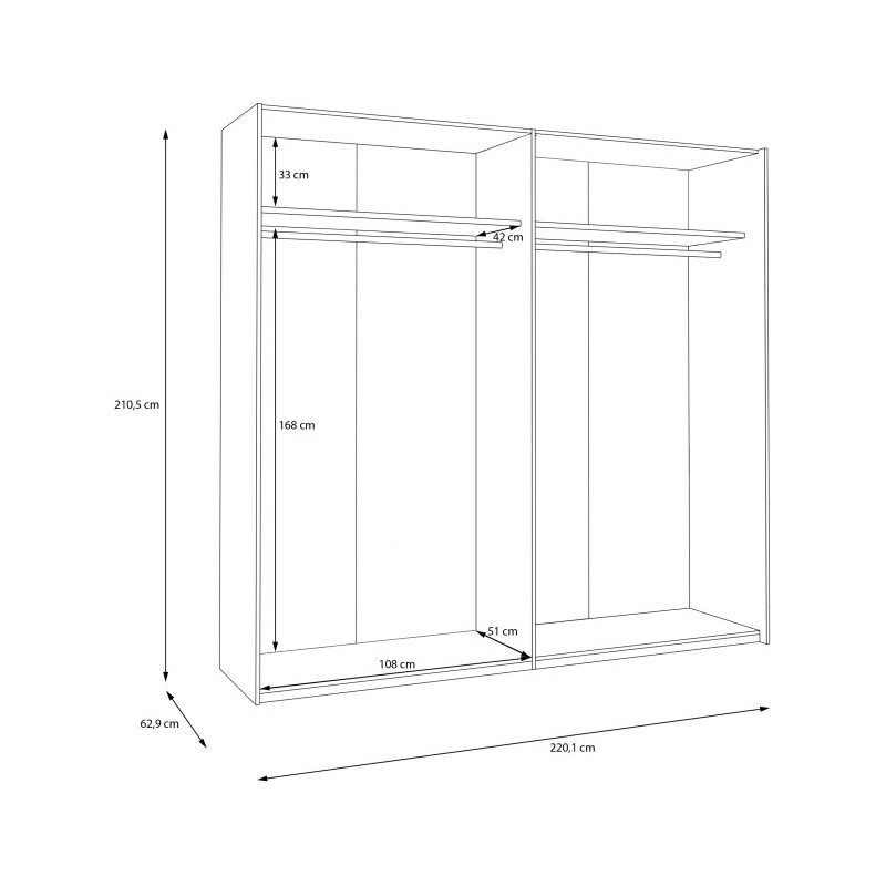 Szafa ubraniowa 220 cm Bellevue BLQS92711 Meble Forte