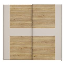 Szafa przesuwna 220 cm Bellevue BLQS92711 piaskowy/dąb mauvella