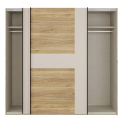 Szafa przesuwna 220 cm Bellevue BLQS92711 piaskowy/dąb mauvella