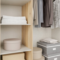 Duża szafa ubraniowa 270 cm Bellevue NRGS82511 piaskowy/dąb mauvella