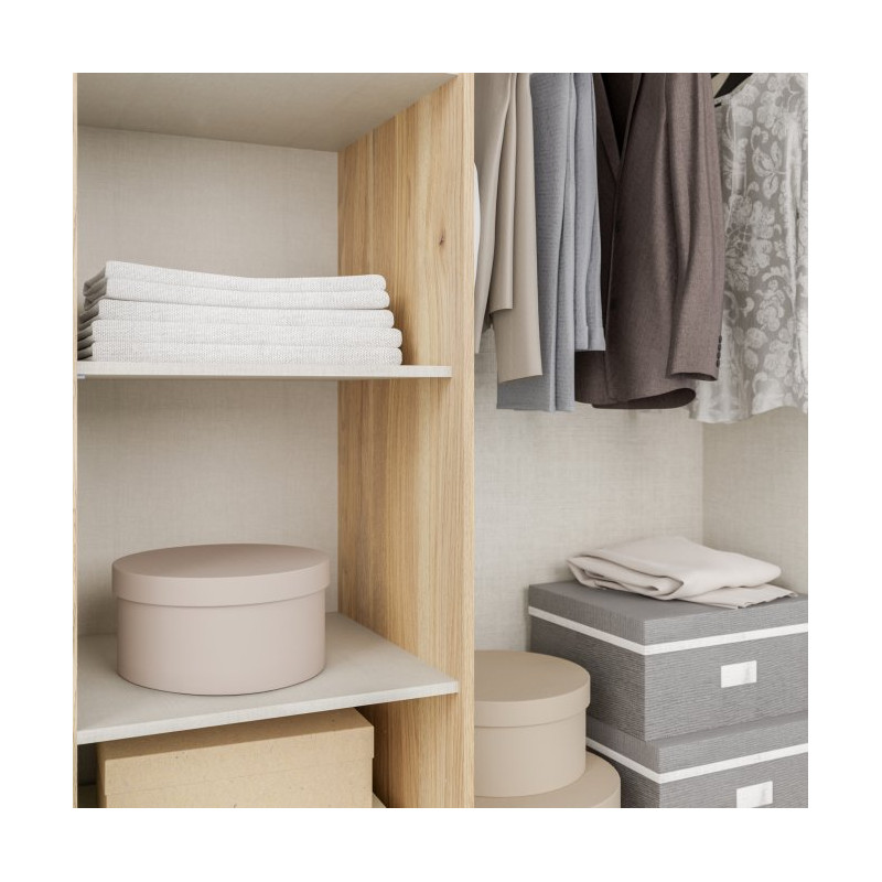 Duża szafa ubraniowa 270 cm Bellevue NRGS82511 piaskowy/dąb mauvella