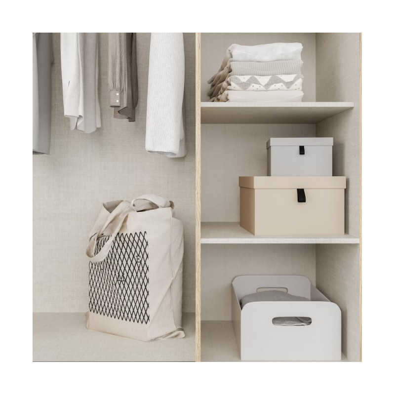 Duża szafa ubraniowa 270 cm Bellevue NRGS82511 piaskowy/dąb mauvella