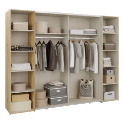 Duża szafa ubraniowa 270 cm Bellevue NRGS82511 piaskowy/dąb mauvella