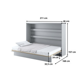 Półkotapczan Poziomy BED CONCEPT BC-04 140X200 Szary Lenart