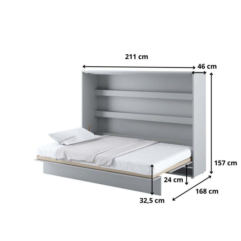 Półkotapczan Poziomy BED CONCEPT BC-04 140X200 Szary Lenart