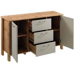 Dwudrzwiowa Komoda z Szufladami Indygo K2D3S Gała Meble Dąb