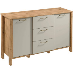 Dwudrzwiowa Komoda z Szufladami Indygo K2D3S Gała Meble Dąb