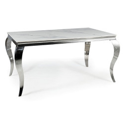 Stół Ceramiczny Prince Ceramic biały calacatta/chrom 180x90