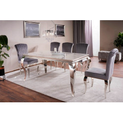 Stół Ceramiczny Prince Ceramic biały calacatta/chrom 180x90