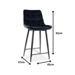 Półhoker Chic H-2 Velvet czarny stelaż/czarny Bluvel 19