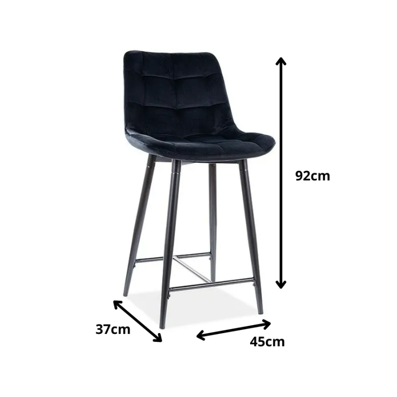 Półhoker Chic H-2 Velvet czarny stelaż/czarny Bluvel 19