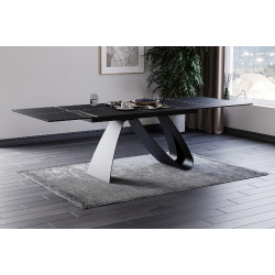 STÓŁ DIUNA CERAMIC CZARNY SAHARA NOIR/CZARNY MAT (160-240)X90