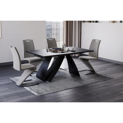 STÓŁ DIUNA CERAMIC CZARNY SAHARA NOIR/CZARNY MAT (160-240)X90