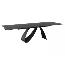 Ceramiczny stół Diuna Ceramic czarny sahara noir/czarny mat (160-240)x90