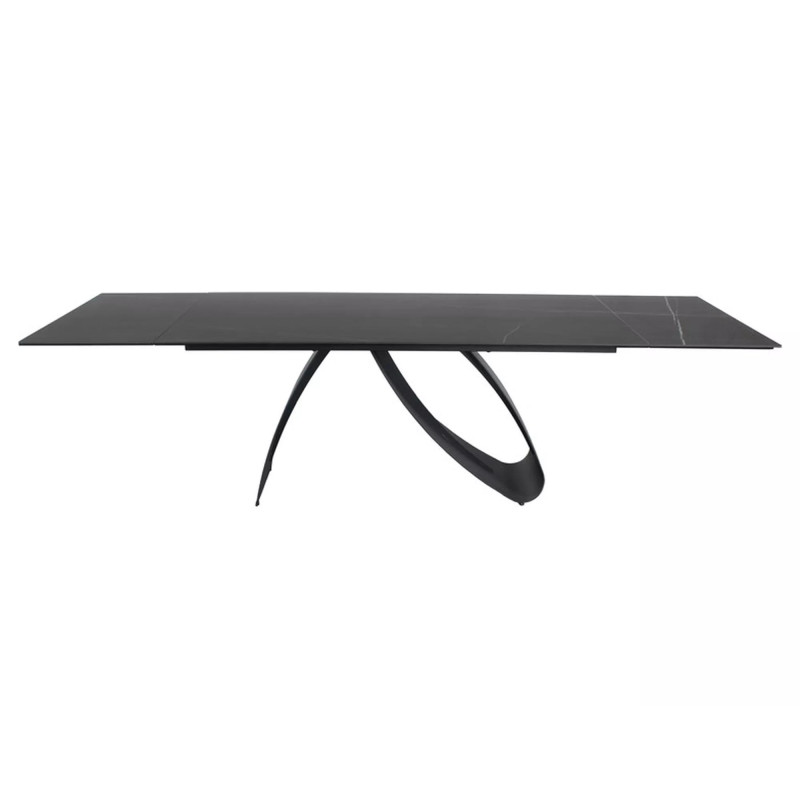 Ceramiczny stół Diuna Ceramic czarny sahara noir/czarny mat (160-240)x90