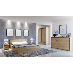 Komoda 92,2cm Mediolan M6 hikora/czarny