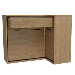 Komoda narożna 127,5cm Mediolan M15 hikora/czarny